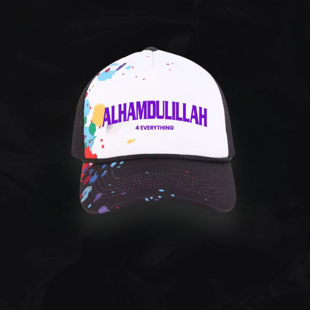 Black Cap with Paint Splash Design