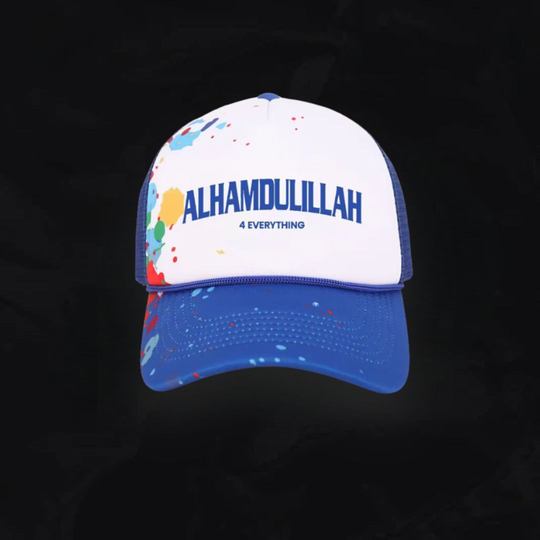 Navy Blue Cap with Paint Splash Design